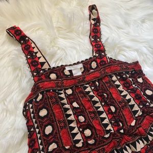 H&M Exotic Print Crop Blouse